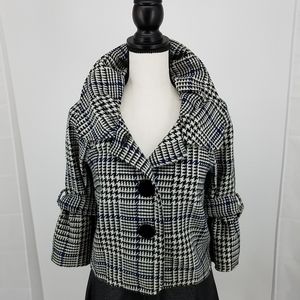 TAKARA Black & White Plaid short swing jacket
